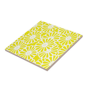 Carreau Modes asiatiques jaunes d'or floraux