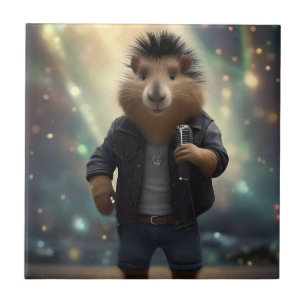 Carreau "Mohawk Capybara : Rockin' the River !"