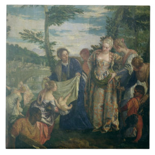 Carreau Moïse a secouru du Nil, 1580 (l'huile sur la