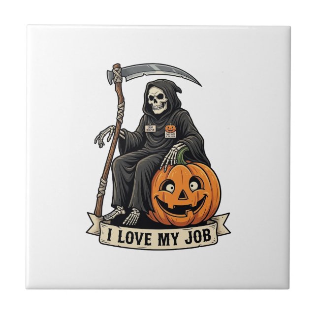 Carreau Moissonneur de l'amour Emploi Faucheuse Halloween  (Devant)