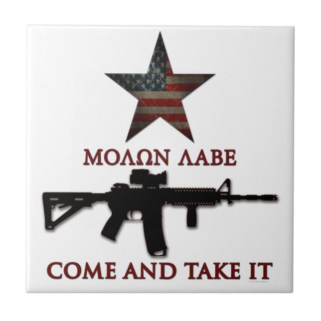 Carreau Molon Labe - venu et le prennent (Devant)