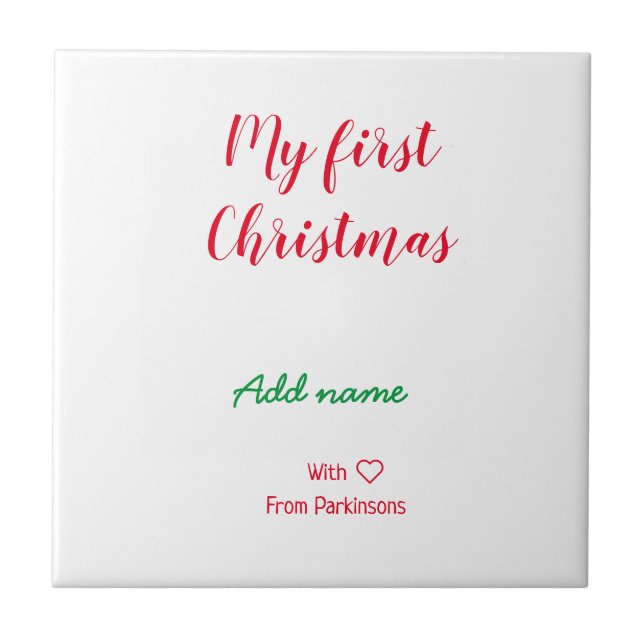 Carreau Mon premier Noël ajouter nom de famille nom de fam (Devant)