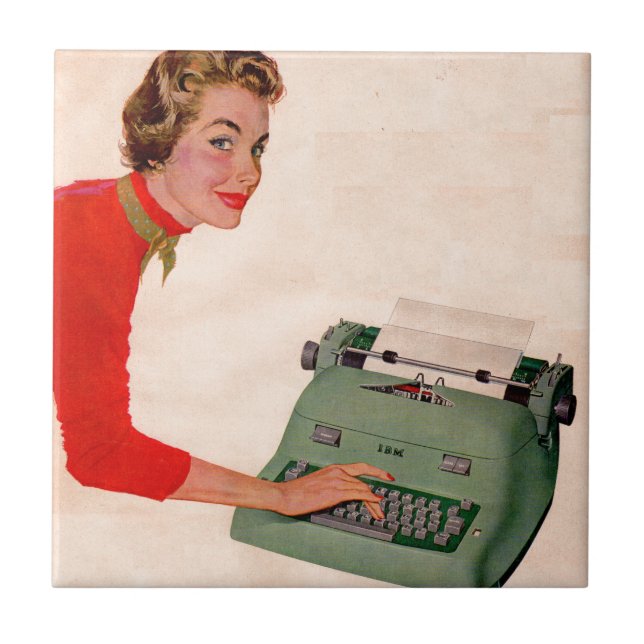 Carreau Mona et sa nouvelle machine à écrire (Devant)