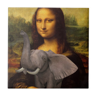 Carreau Mona Lisa avec éléphant