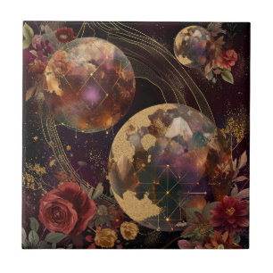 Carreau Monde de cristal céleste Galaxie dorée pourpre