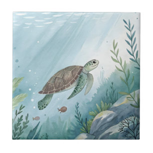 Carreau Monde sous-marin avec tortue