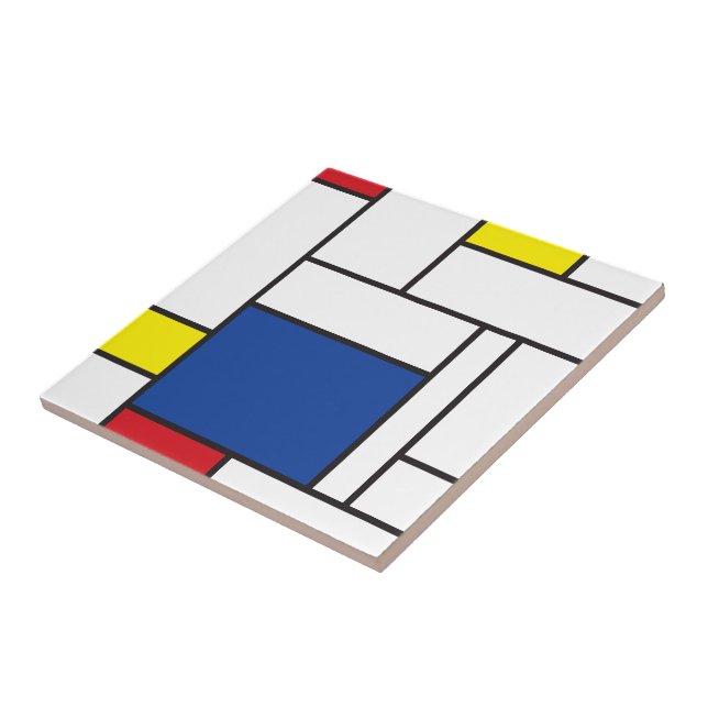 Carreau Mondrial Minimaliste Géométrique De Stijl Art Mode (Côté)