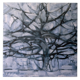 Carreau Mondrian - Arbre gris, célèbre peinture,