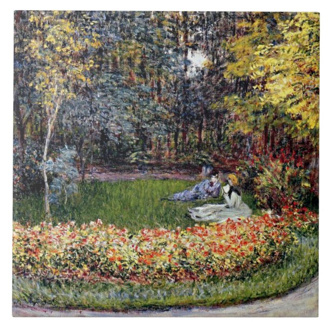 Carreau Monet - Dans le Jardin, célèbre peinture (Devant)