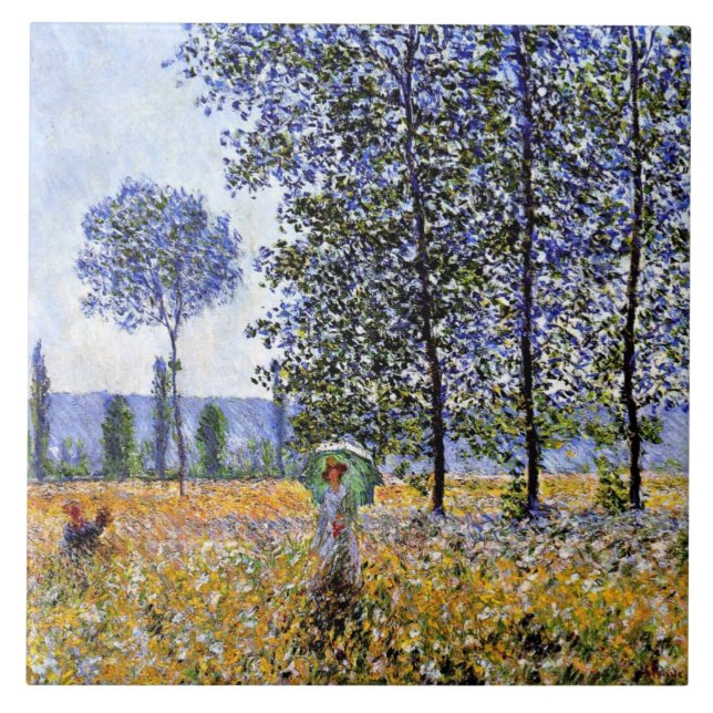 Carreau Monet - Effet soleil sous les peupliers, (Devant)