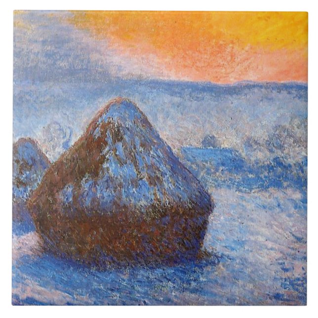 Carreau Monet - Emballages de grain au coucher du soleil,  (Devant)