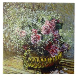 Carreau Monet - Fleurs dans un pot,