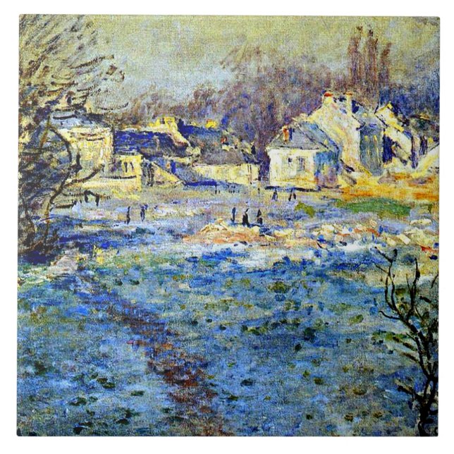 Carreau Monet - Frost blanc, peinture d'art, (Devant)