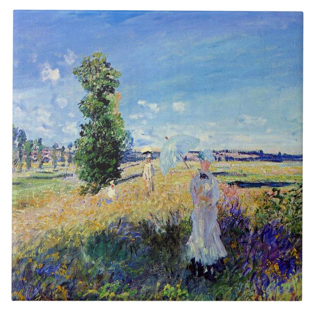 Carreau Monet - La Promenade, peinture célèbre, (Devant)