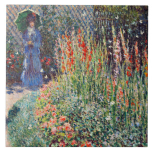 Carreau Monet - Lit Fleur arrondi, célèbre peinture,