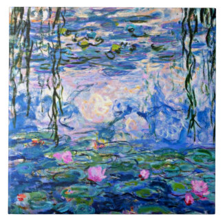 Carreau Monet - Lys à eau (rose) 1919 célèbre peinture