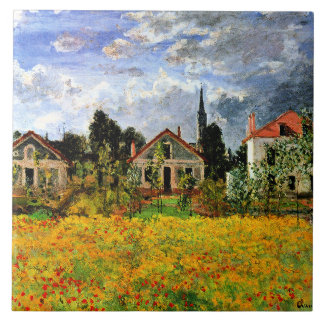 Carreau Monet - Maisons à Argenteuil, oeuvres d'art célèbr