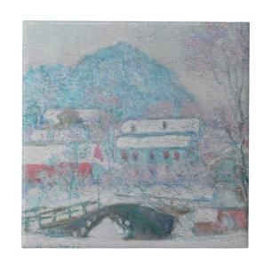 Carreau Monet - Norvège, Village de Sandviken dans la neig