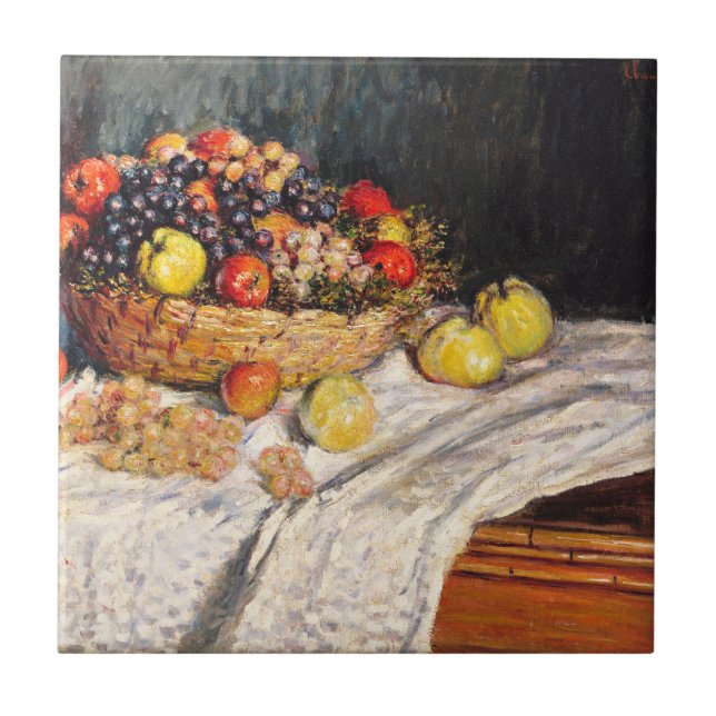 Carreau Monet - Pommes et raisins, (Devant)