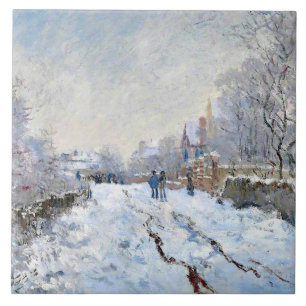 Carreau Monet - Scène de neige à Argenteuil