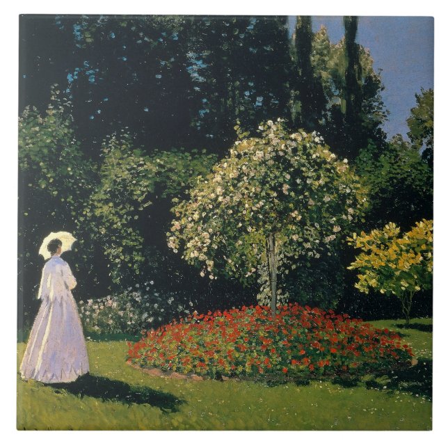 Carreau Monet : Une femme dans un jardin (Devant)