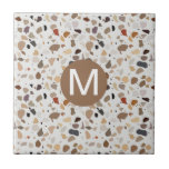 Carreau Monogram Terrazzo Style moderne pierre<br><div class="desc">Cette conception peut être personnalisée en choisissant l'option personnaliser pour ajouter du texte ou apporter d'autres modifications. Si ce produit a la possibilité de transférer la conception à un autre article, s'il vous plaît assurez-vous d'ajuster la conception pour s'adapter si nécessaire. Contactez-moi à colorflowcreations@gmail.com si vous souhaitez avoir cette conception...</div>