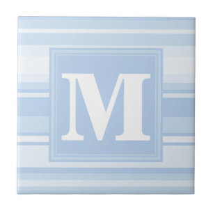Carreau Monogramme Bleu rayures