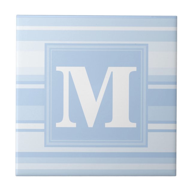 Carreau Monogramme Bleu rayures (Devant)