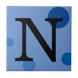 CARREAU MONOGRAMME BLEUE POLKA TITRE POT
