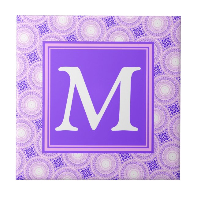 Carreau Monogramme cercles violets motif (Devant)