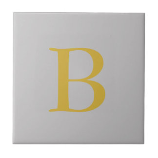 Carreau Monogramme couleur or gris moderne Ajouter un nom 