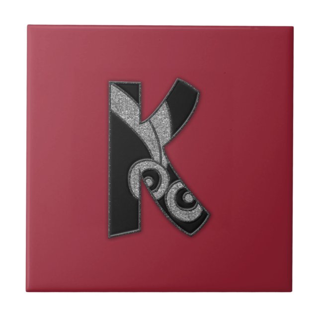 Carreau monogramme d'art déco - K (Devant)