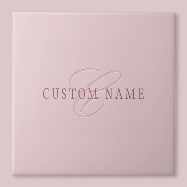 Carreau Monogramme d'aspect élégant | Or rose (Créateur téléchargé)