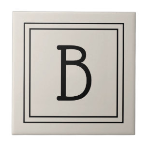 Carreau Monogramme de Ferme Moderne en Brun et Noir