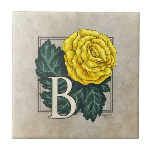 Carreau Monogramme de fleurs "B pour Begonia"