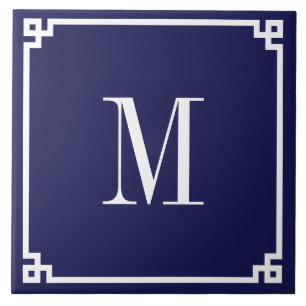Carreau Monogramme de la frontière de la marine et de la G