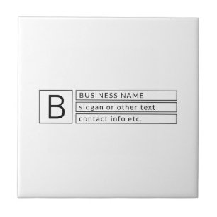 Carreau Monogramme élégant & nom de l'entreprise (ou autre