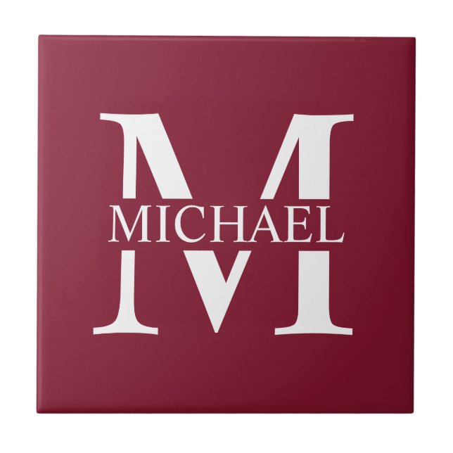 Carreau Monogramme et nom personnalisés (Devant)