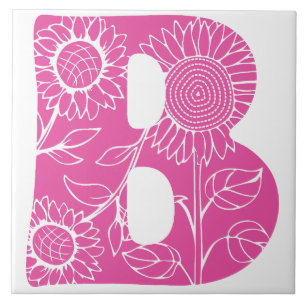 Carreau monogramme floral B lettre majuscule
