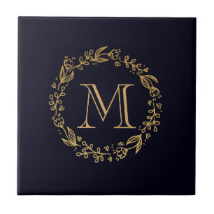Carreau Monogramme Floral d'or