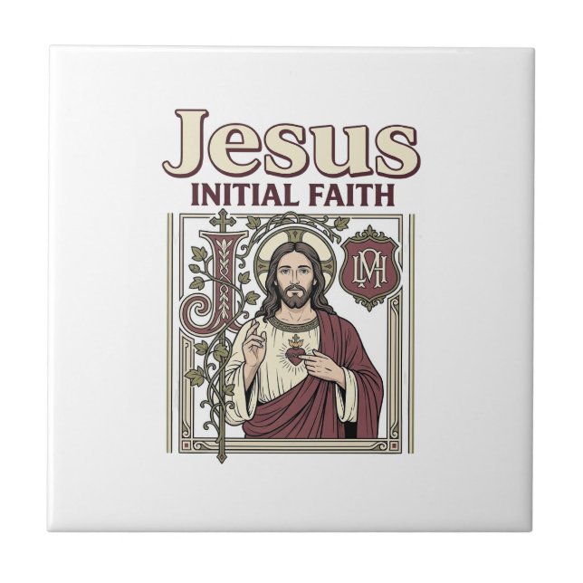 Carreau Monogramme initial de Jésus Foi Monogramme initial (Devant)
