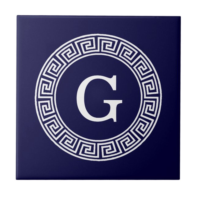 Carreau Monogramme initial du cadre de la ligne de la clé  (Devant)