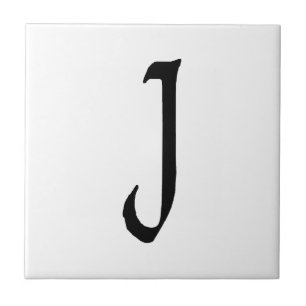 Carreau Monogramme "J", texte Quill