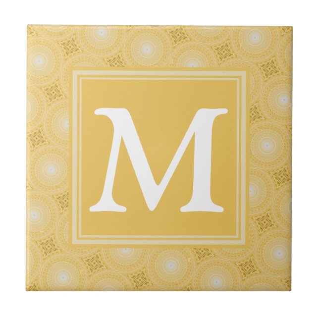 Carreau Monogramme jaune cercles motif (Devant)
