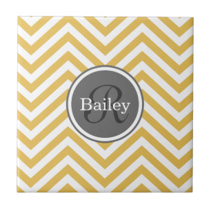 Carreau Monogramme jaune Chevron