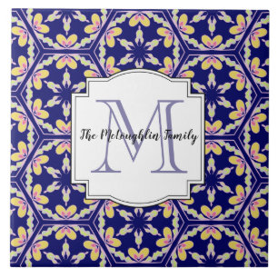 Carreau Monogramme méditerranéen espagnol de famille du
