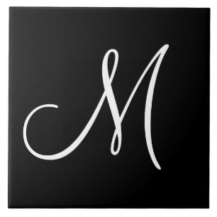 Carreau MONOGRAMME: Monogramme noir et blanc M,