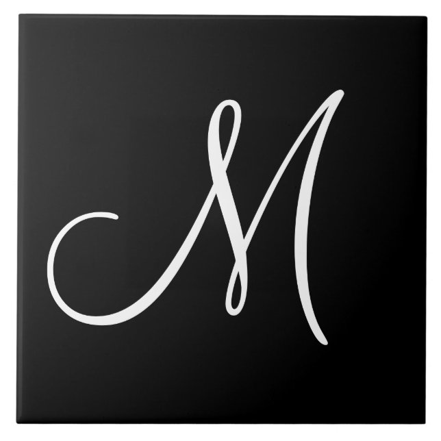 Carreau MONOGRAMME: Monogramme noir et blanc M, (Devant)