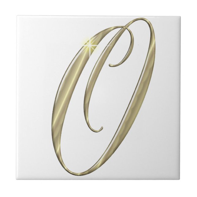 Carreau Monogramme or O initiales marchandise (Devant)