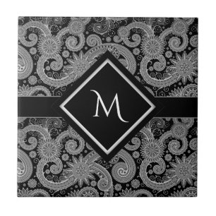 Carreau Monogramme Paisley noir